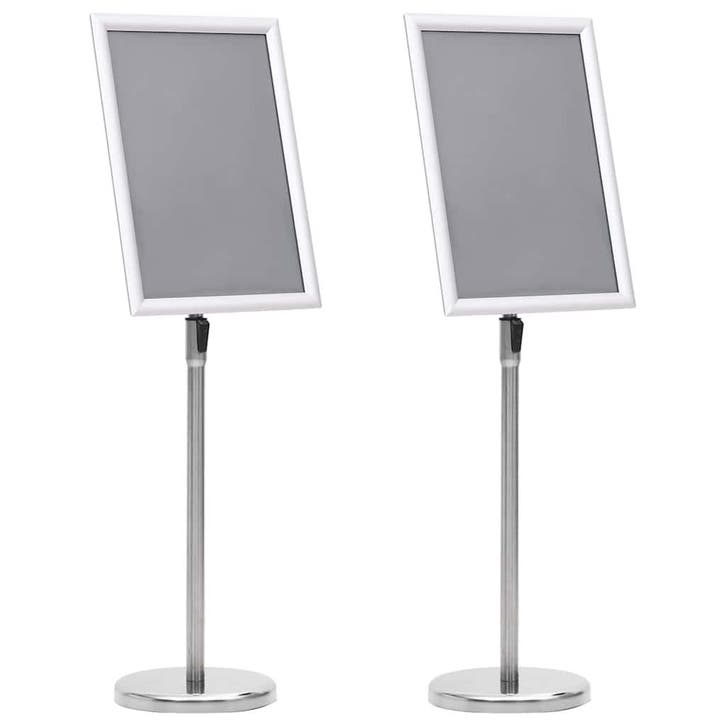 vidaXL Posterstands 2 st Zilver 45 x 32,7 x 108 cm Aluminium, Articles professionnels, Aménagement de Bureau & Magasin | Mobilier de bureau & Aménagement
