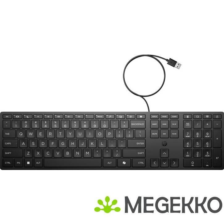 HP 320K bedraad toetsenbord Zwart Azerty Belgisch, Computers en Software, Toetsenborden, Nieuw, Verzenden