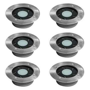 Buitenverlichting zonne-energie Set 6 stuks Puck grondspot s, Verzenden, Nieuw