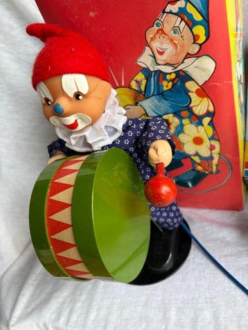 Blikken Speelgoed – Clown met Trommel & Circusjongen met Bel