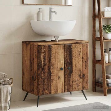 vidaXL Wastafel kabinet voor de badkamer BREDA Oud hout, Huis en Inrichting, Verzenden, Nieuw
