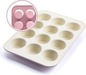 GreenLife Contour Muffinvorm 12 cups Roze, Huis en Inrichting, Verzenden, Nieuw