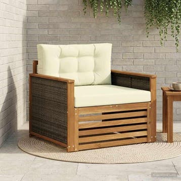 vidaXL Buiten Midden Sofa Naturel, Verzenden, Nieuw