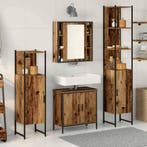 vidaXL Badkamermeubel Set 4 pcs Bruin 33 x 33 x 185,5 cm, Verzenden, Nieuw
