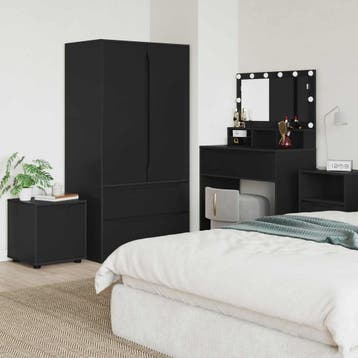 vidaXL Badkamerkast 40,5 x 40 x 44 cm Bewerkt hout Zwart, Verzenden, Nieuw