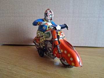 Huki - Blikken speelgoed - Clown op motor - 1950-1960 -