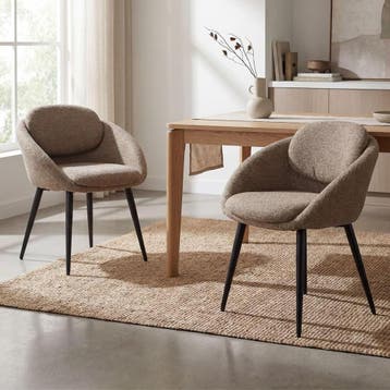 Eetkamerstoelen - Set van 2 - Met armleuning - Bruin - Ya-Ho, Verzenden, Nieuw
