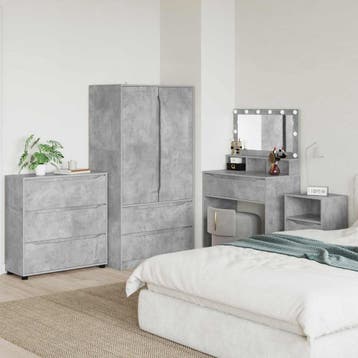 vidaXL Opbergkast 80 x 31 x 81 cm Bewerkt hout Beton Grijs, Verzenden