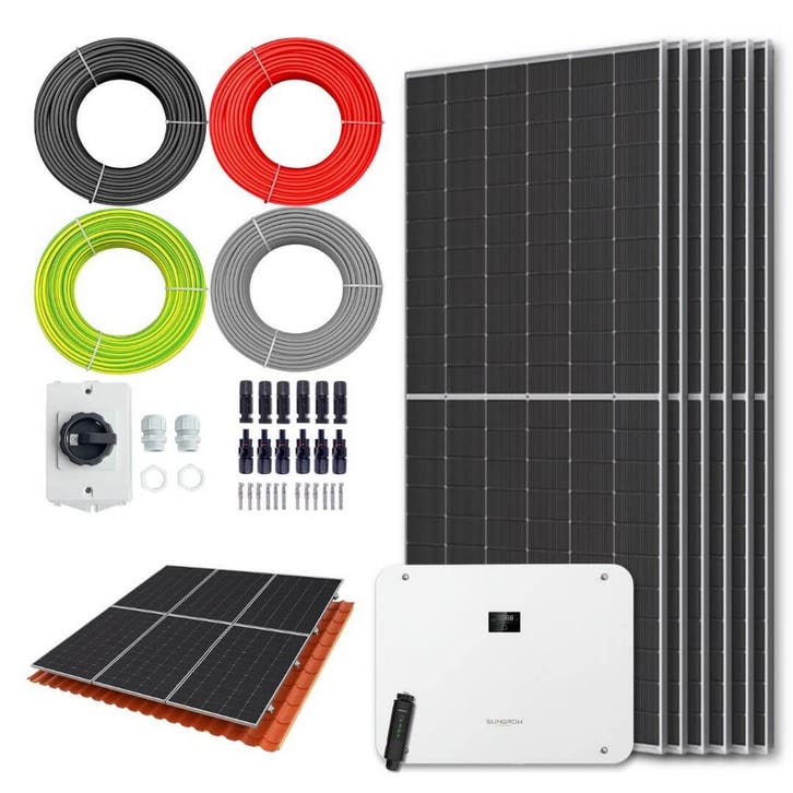 Zonnepanelen pakket voor schuindak - 4.3 kW - 6x 720, Bricolage & Construction, Panneaux solaires & Accessoires, Enlèvement ou Envoi