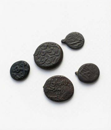 . Georgië Tamar and Demetre I. Lot of 5 Georgian coins from, Postzegels en Munten