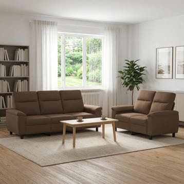 vidaXL bank / zetelstel 2 pcs Bruin Stof, Verzenden