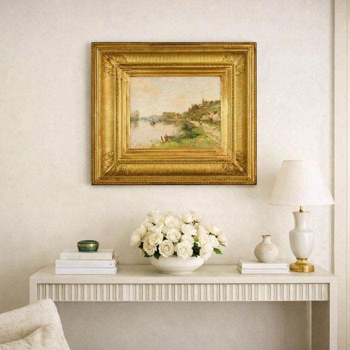 Maurice Levis (1860 - 1941) - La Seine à Herblay, Antiquités & Art, Art | Peinture | Classique