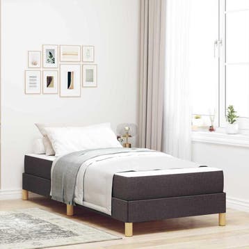 vidaXL Boxspring bed met matras Donkerbruin 100 x 200 cm, Huis en Inrichting, Verzenden, Nieuw