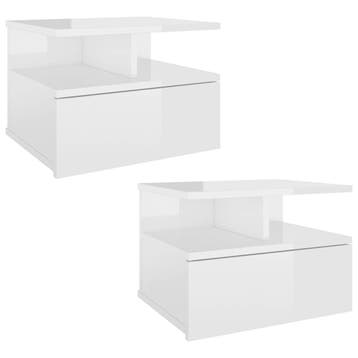 vidaXL Nachtkastjes 2 st 40x31x27cm bewerkt hout hoogglans, Huis en Inrichting, Verzenden, Nieuw