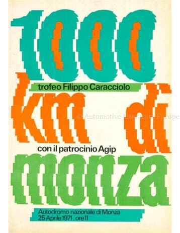 1000 KM DI MONZA, TROFEO FILIPPO CARACCIOLO, 25 APRIL 1971, Nieuw