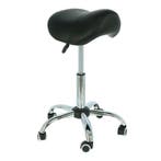 Alora Zadelkruk - Tabouret – Zwart Chrome - Kruk –, Nieuw