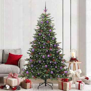 vidaXL Kunstkerstboom Groen 210 cm PVC en Metaal en Plastic, Verzenden, Nieuw