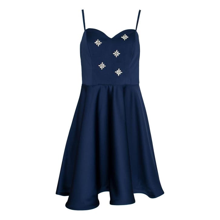 Rinascimento • donkerblauwe jurk • L, Kleding | Dames, Truien en Vesten, Blauw, Nieuw, Verzenden