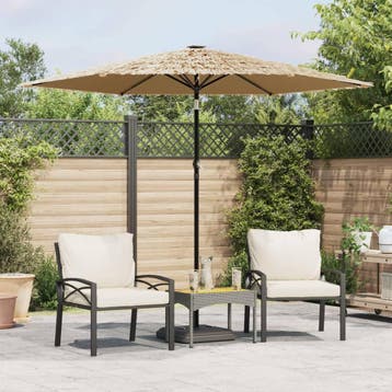 vidaXL Parasol met stalen paal 268x268x226 cm bruin, Verzenden