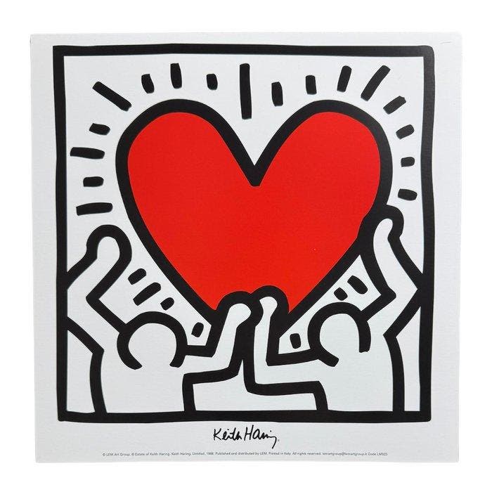 Keith Haring - LEM art group - 1988 - rare find - Jaren 1980, Antiquités & Art, Art | Dessins & Photographie