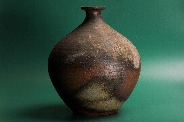 Bizen-aardewerkpot (Tsubo) — Fujiwara Kin, Rakuzan Kiln -, Antiek en Kunst, Antiek | Overige Antiek