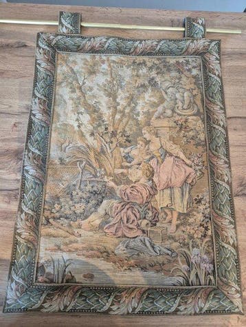 Wandtapijt - 80 cm - 54 cm - Pastoraal galant tapijt