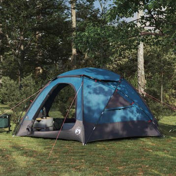 vidaXL Dometent met Verwijderbare Regenfly 4-persoons Blauw, Caravans en Kamperen, Verzenden, Nieuw