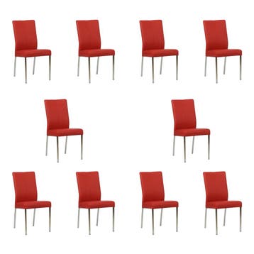 Set van 10 Leren eetkamerstoelen Comfort - Toledo Ducati, Ophalen of Verzenden