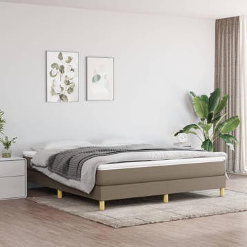 vidaXL Boxspring bed stof taupe 160x200 cm, Huis en Inrichting, Slaapkamer | Bedden, Verzenden, Nieuw