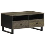 vidaXL Salontafel 80x54x40 cm massief mangohout zwart, Verzenden