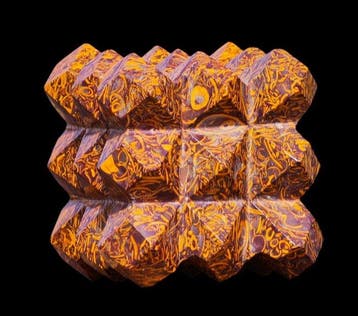 Mariam Jasper Kubus met 54 piramides - 70 mm, 515 g - India, Verzamelen