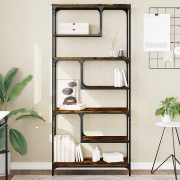 vidaXL Boekenkast 81x36x176 cm bewerkt hout gerookt, Verzenden, Nieuw