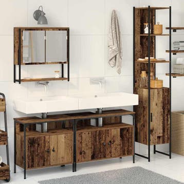 vidaXL Badkamermeubel Set 4 st Oud Hout Bewerkt hout, Verzenden