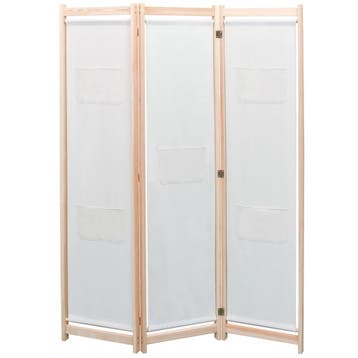 vidaXL Kamerscherm met 3 panelen 120x170x4 cm stof crème, Huis en Inrichting, Verzenden, Nieuw
