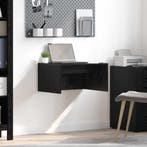 vidaXL Aan de muur bevestigd bureau Zwart Eiken 60 x 45 x 30, Huis en Inrichting, Bureaus, Verzenden, Nieuw