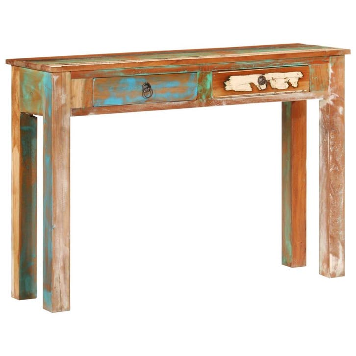 vidaXL Wandtafel 110x30x75 cm massief gerecycled hout, Huis en Inrichting, Tafels | Bijzettafels, Nieuw, Verzenden