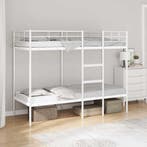 vidaXL Stapelbed zonder matras 75x190 cm staal wit, Verzenden, Nieuw