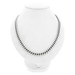 Zilveren robuuste gourmetschakel ketting, Handtassen en Accessoires, Kettingen, Ophalen of Verzenden, Gebruikt, Overige kleuren