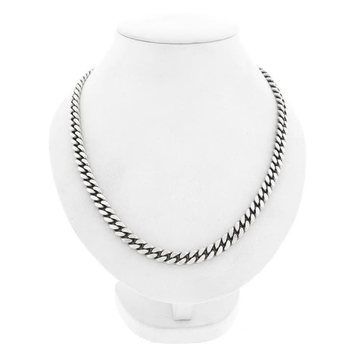 Zilveren robuuste gourmetschakel ketting, Handtassen en Accessoires, Kettingen, Zilver, Gebruikt, Zilver, Ophalen of Verzenden