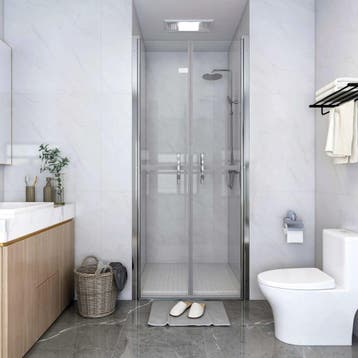 vidaXL Douchedeur 91x190 cm ESG transparant, Verzenden, Nieuw