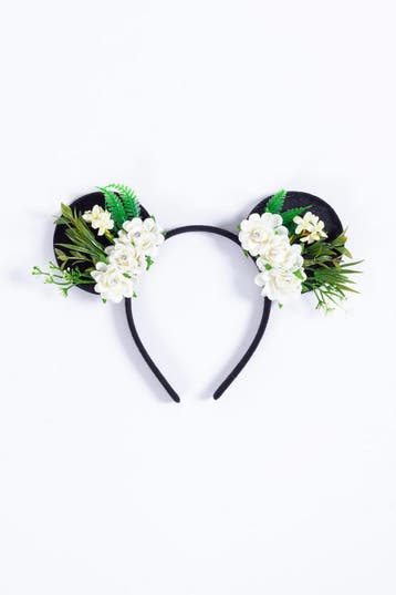Haarband Mouse Oortjes Bloemetjes Wit Strass Steentjes Minni, Kleding | Dames, Ophalen of Verzenden, Nieuw