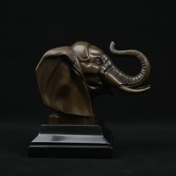 Beeld, Naar François Bazin, Olifant - 16 cm - Brons