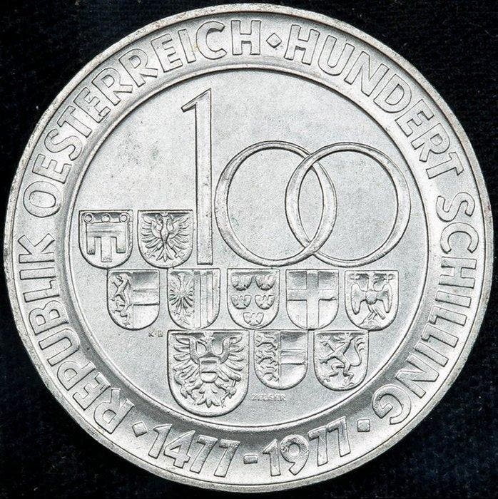Oostenrijk. 100 Schilling 1977 / Münzstätte Hall, Postzegels en Munten, Munten | Europa | Niet-Euromunten