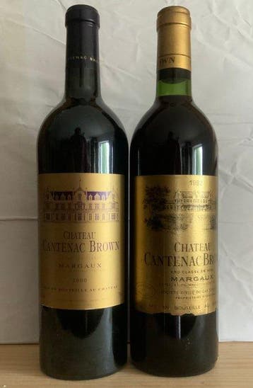 1982 & 2000 Chateau Cantenac Brown - Bordeaux, Margaux 3ème, Verzamelen, Nieuw