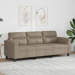 vidaXL Driezitsbank / zetel 180 cm microvezelstof taupe, Verzenden, Nieuw