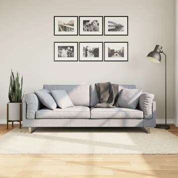 vidaXL Vloerkleed OVIEDO laagpolig 140x200 cm beige, Verzenden
