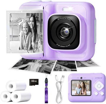 ETIKEZ Instant camera paars | Tweede kansje, OP = OP, Verzenden, Zo goed als nieuw, Elektronica, Met geluid