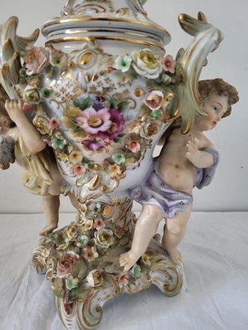 Bak - Porselein - 1900-1910 - Grote pot met deksel