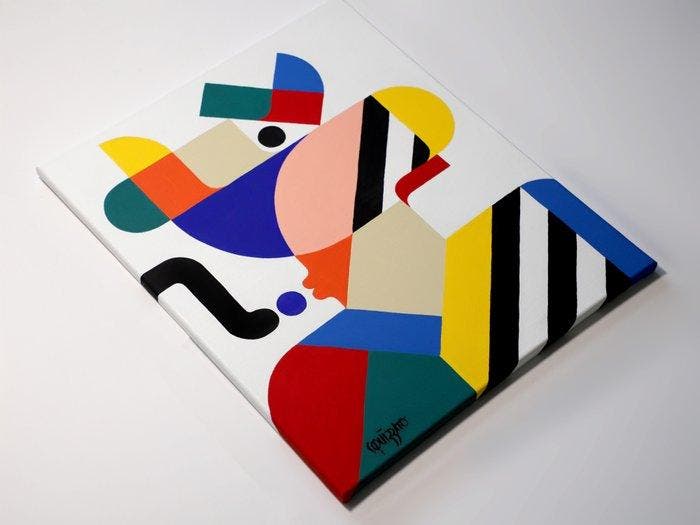 Antony Squizzato - Le mot de trop (a word too far), Antiquités & Art, Art | Peinture | Moderne
