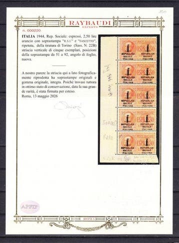 Italië 1944 - Espresso 2,50 l. oranje, overdruk Turijn -, Gestempeld